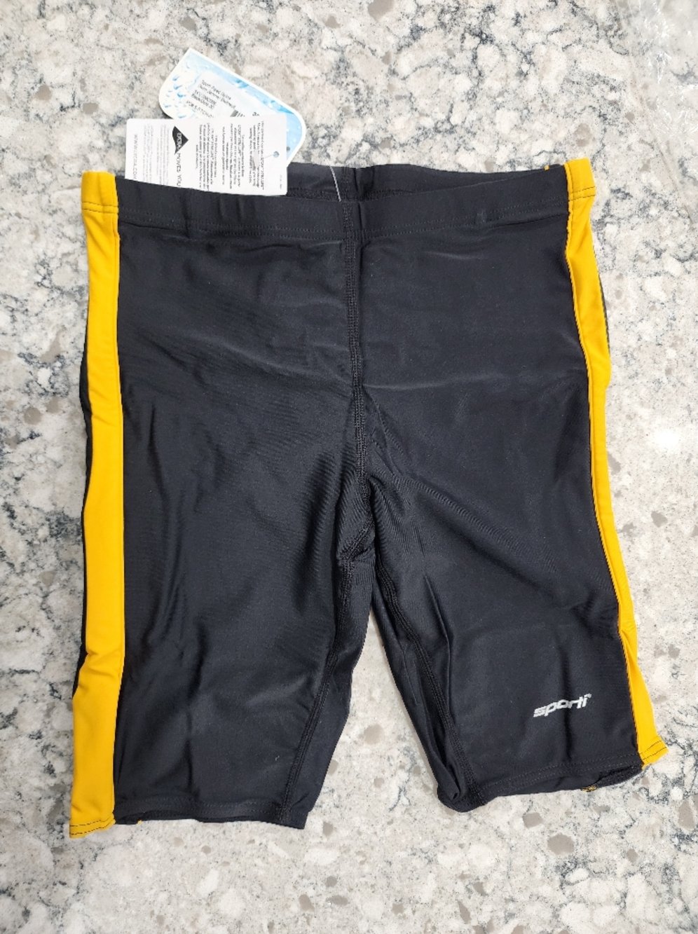 Sporti Men's Black & Yellow Swim Team Shorts Swimsuit Jammers